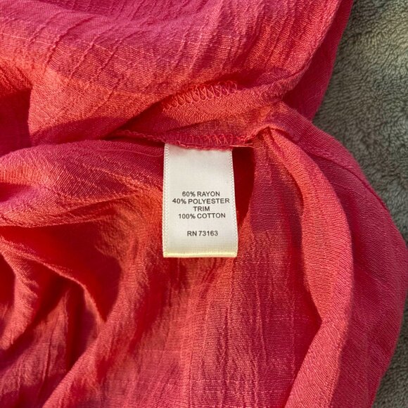 spense blouse top flowy crinkle sleeveless coquette chic pink side slit NB26791 - Picture 8 of 9